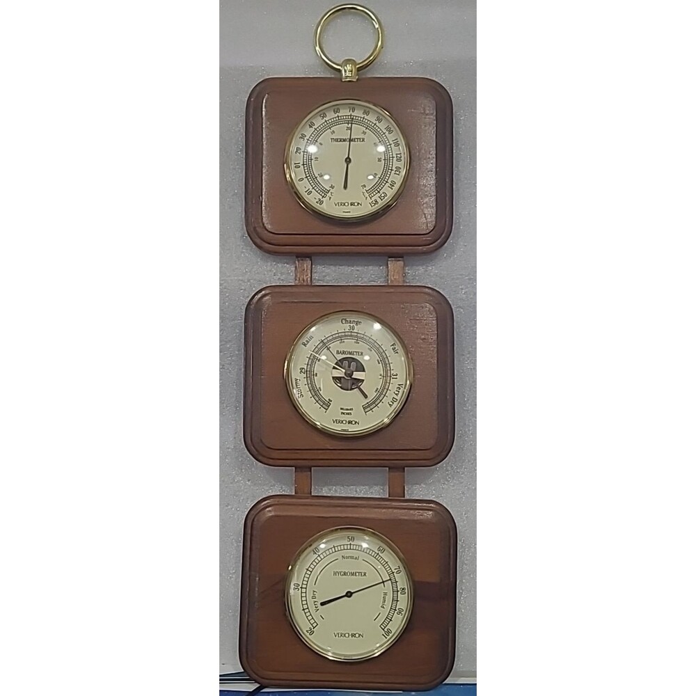 Vintage VERICHRON France Weather Station Thermometer  Barometer Hygrometer